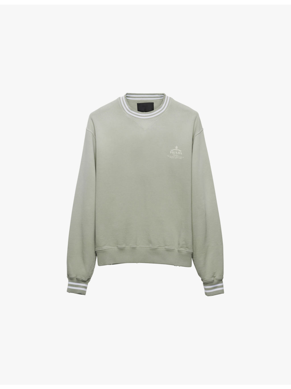 Logo-print contrast-stripe cotton sweatshirt - 1