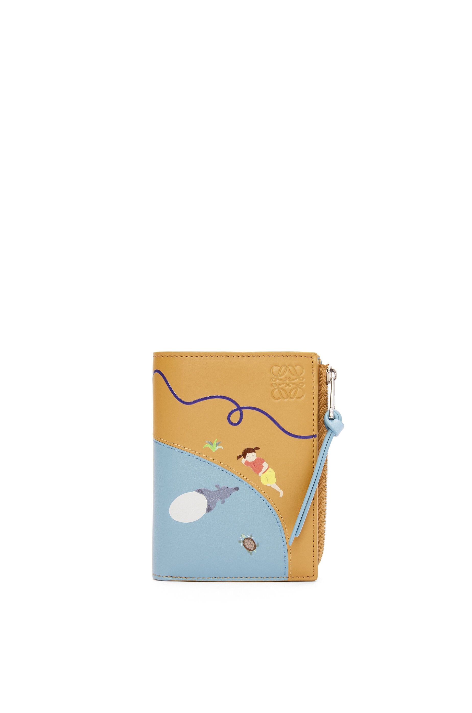 Tapir slim zip bifold wallet in satin calfskin - 1