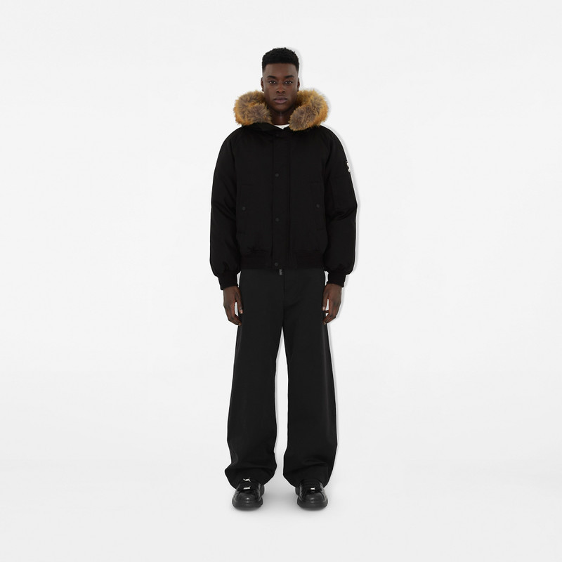 Burberry Faux Fur Trim Nylon Bomber Jacket outlook