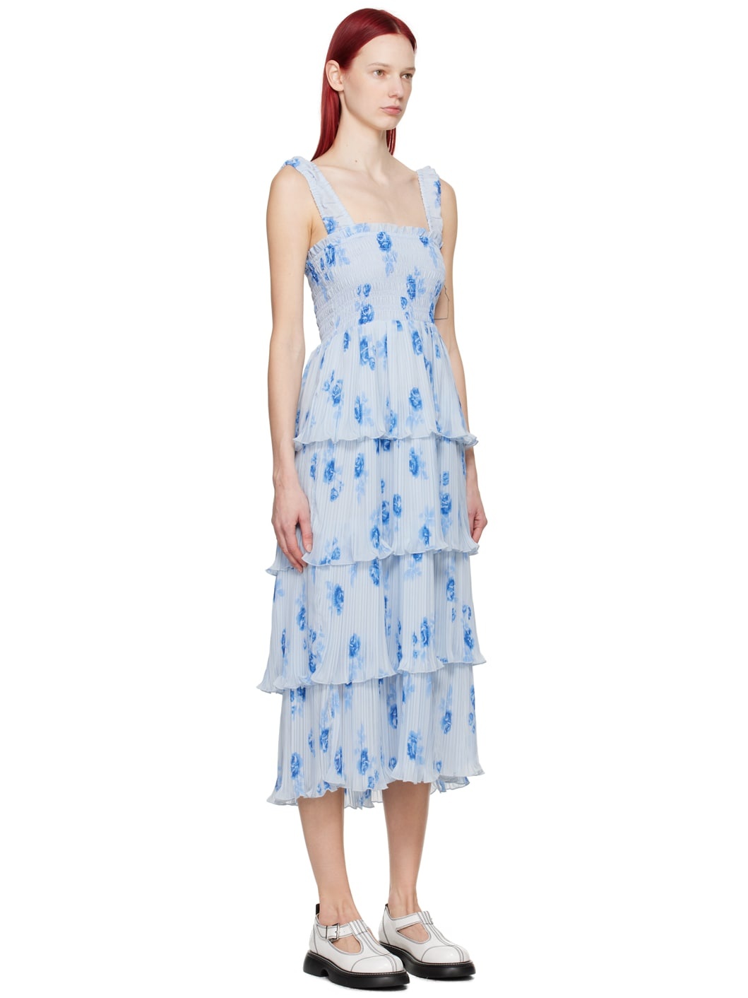Blue Tiered Midi Dress - 2