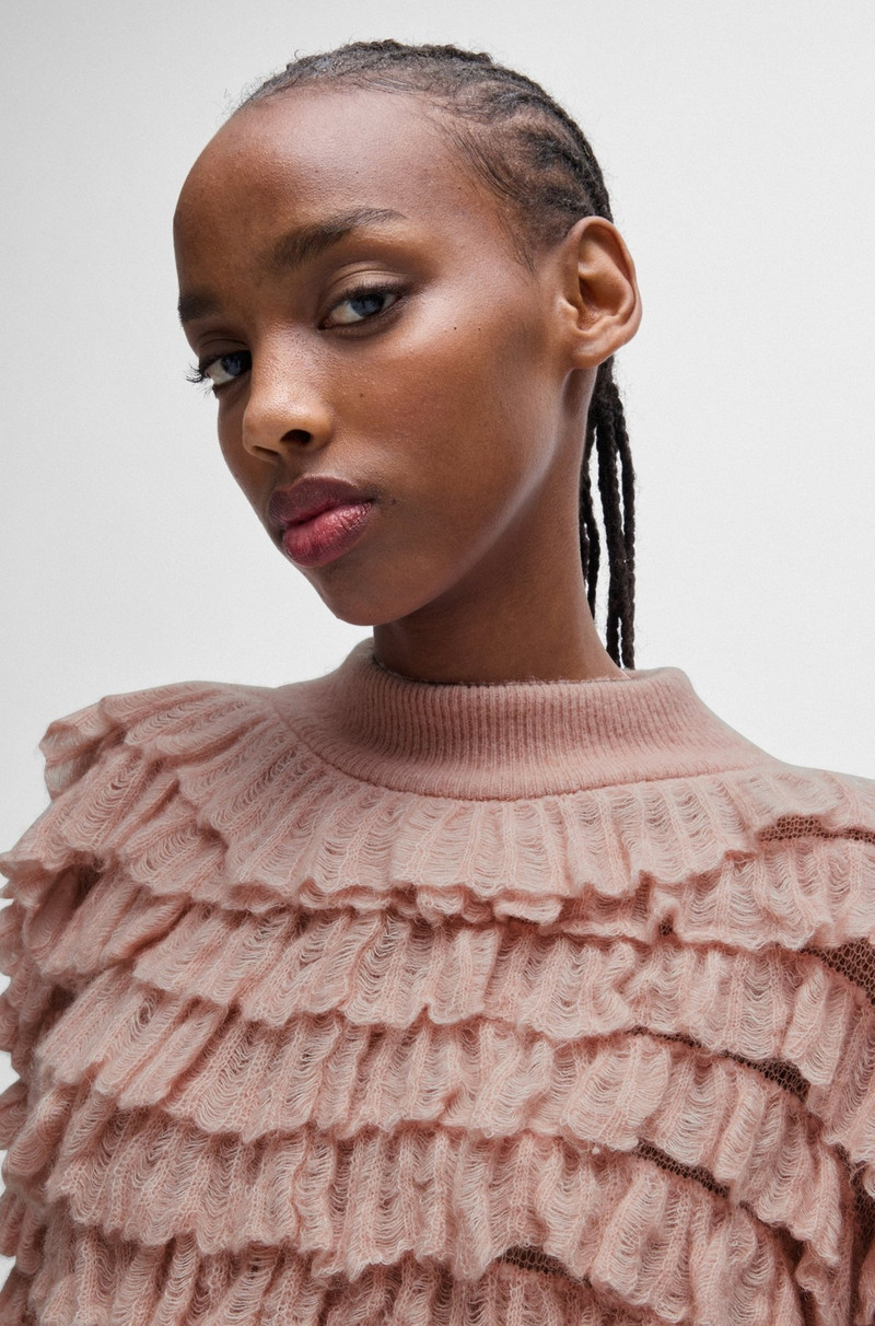 OVERSIZE-FIT MOCK-NECK SWEATER WITH FRILLED STRUCTURE 5