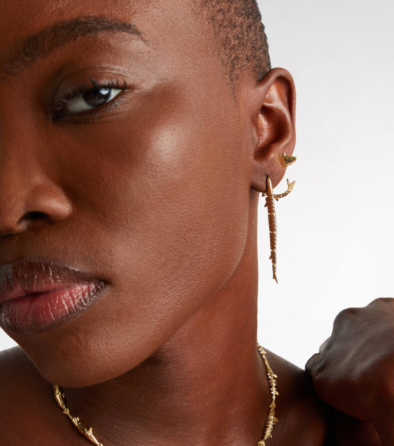 Yvonne Léon Marlin 9kt gold single earring with diamonds outlook