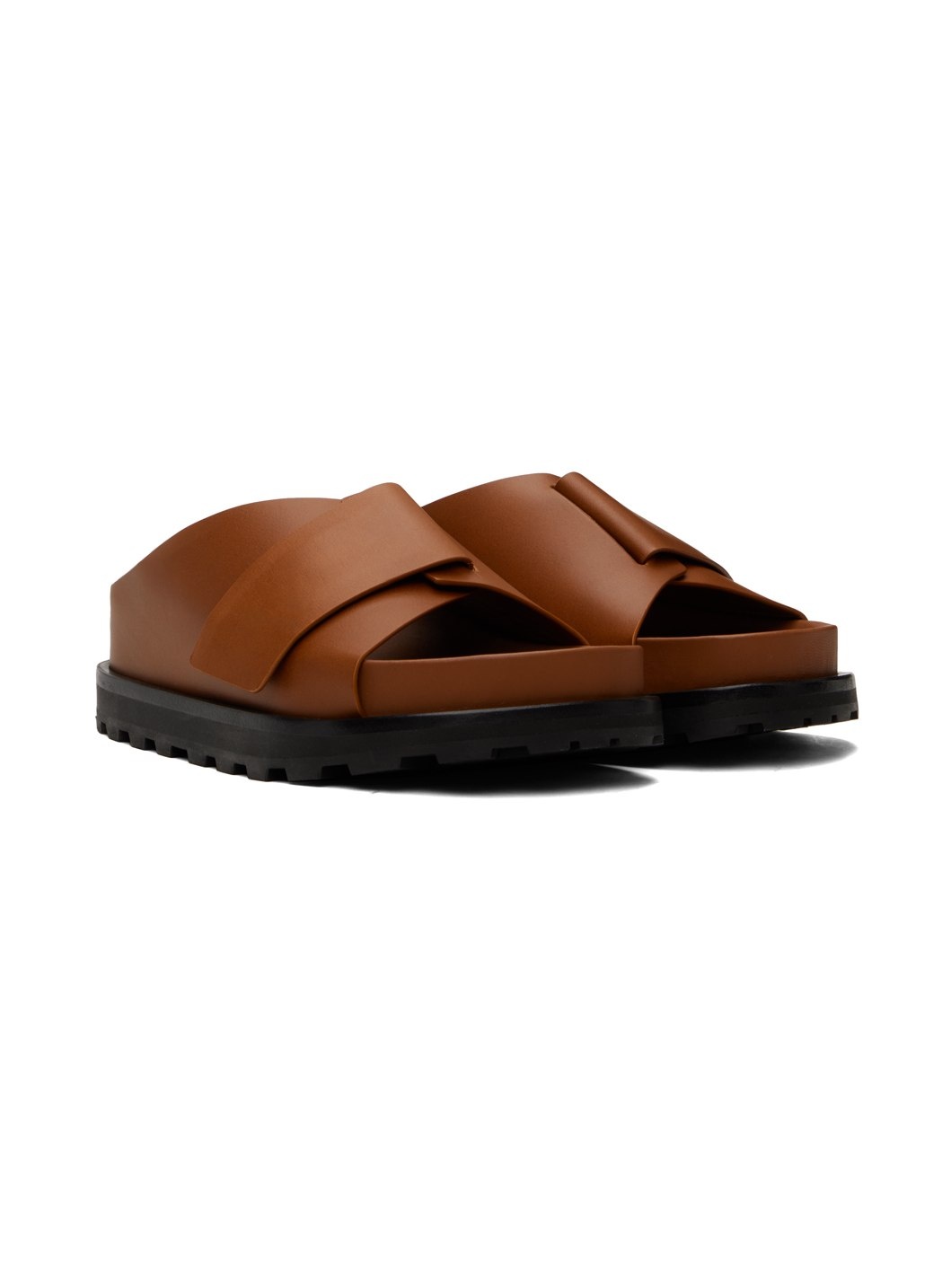 Brown Slip On Slides - 4