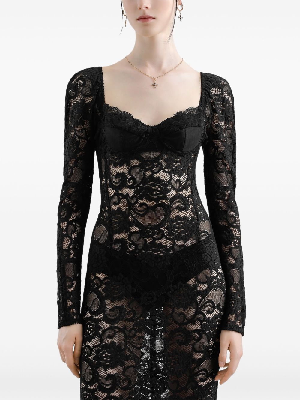 laced maxi dress - 4
