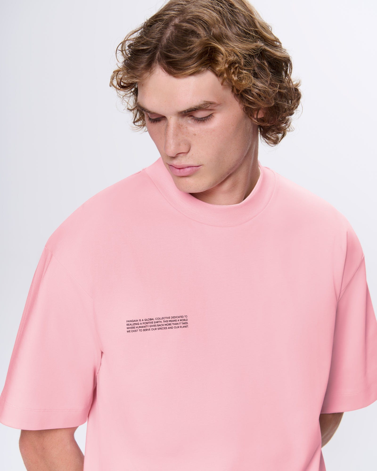 Mens Interlock Oversized T-Shirt - Sakura Pink - 4