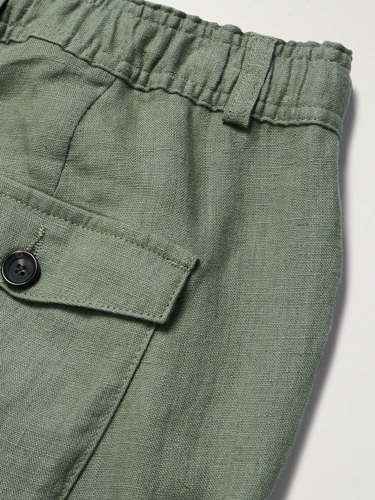 Tapered Linen Drawstring Trousers - 5