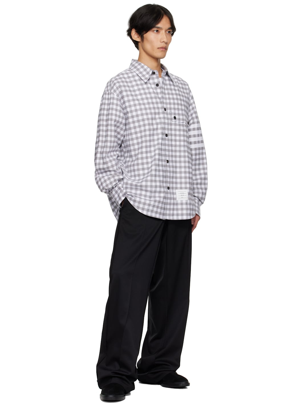 Gray 4-Bar Gingham Shirt - 4