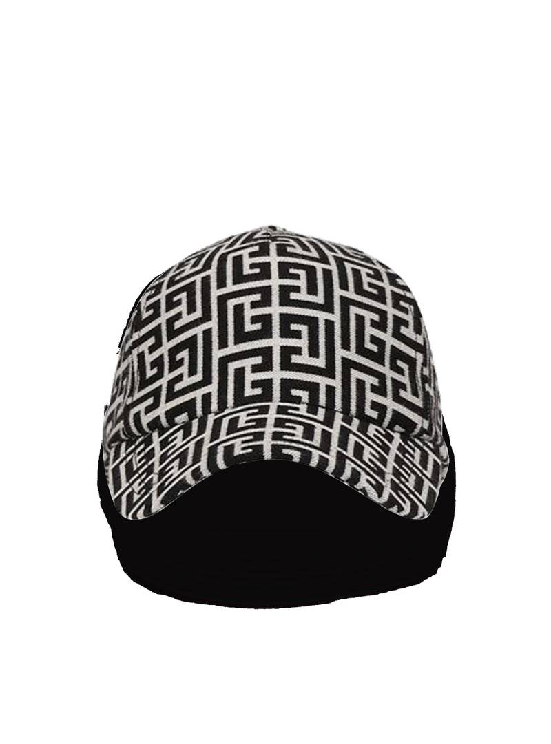 Cap with Balmain monogram pattern 1