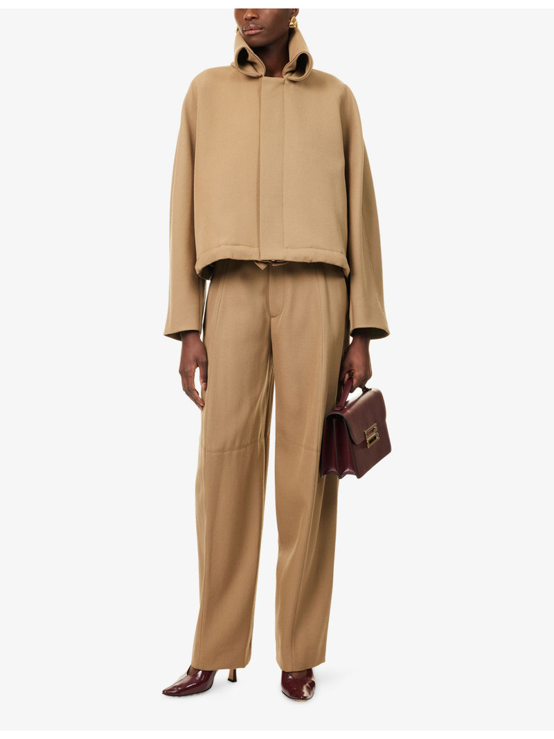 Victoria Beckham Oversized Roll-Collar Wool Bomber Jacket outlook