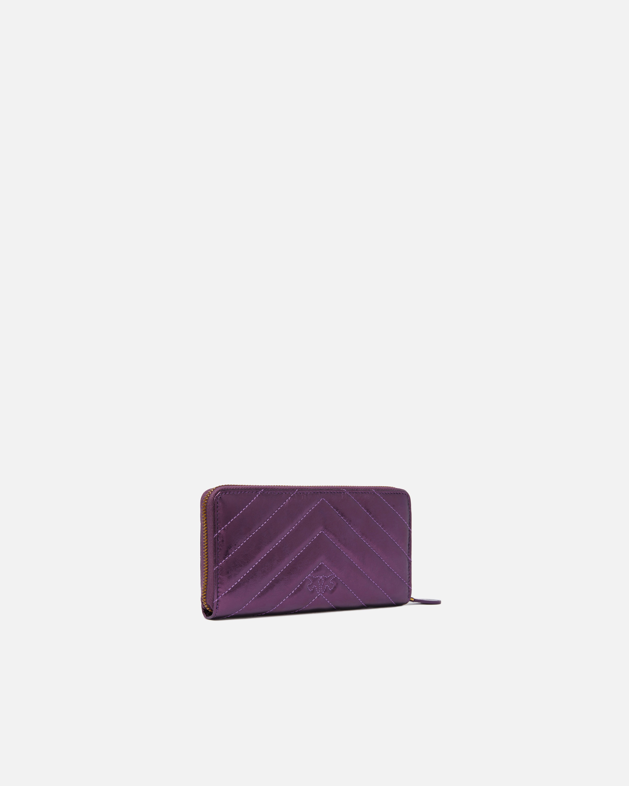 RECTANGULAR WALLET IN METALLIC QUILTED LEATHER - 2
