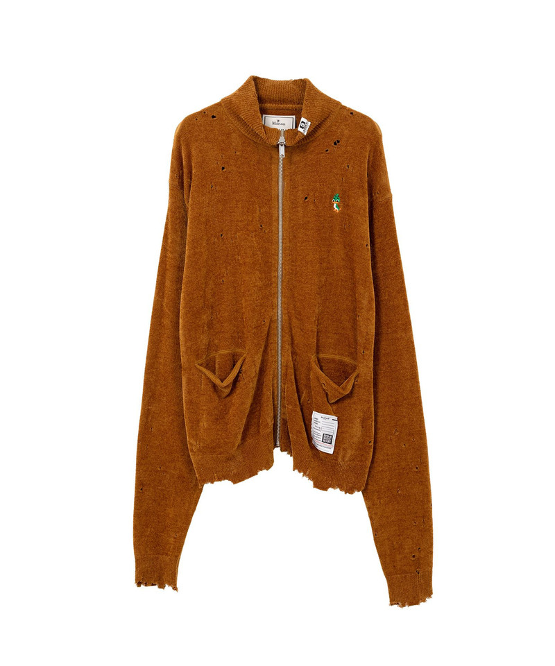 Distressed High Neck Knit Cardigan 26