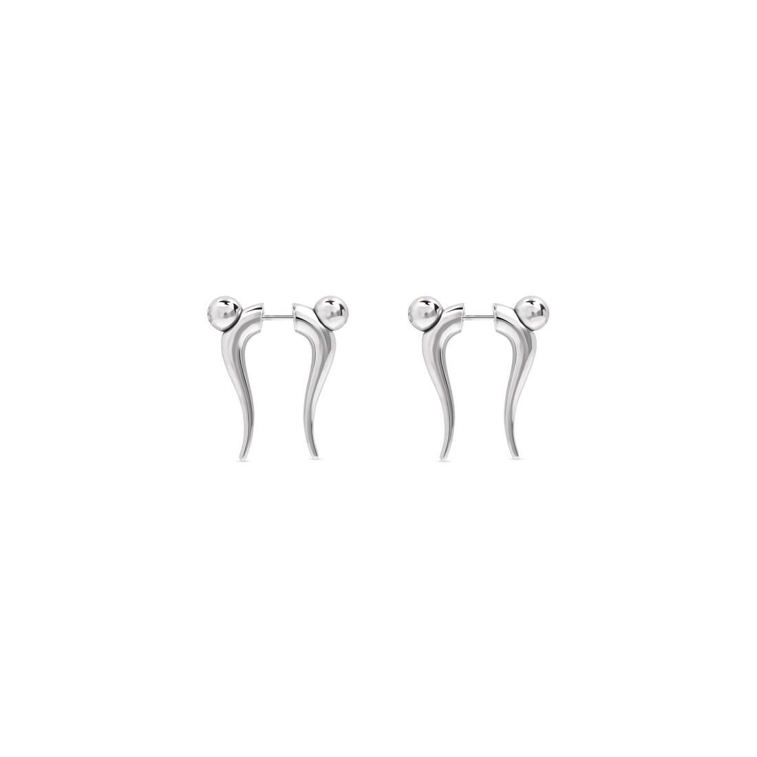 Force Double Horn Earrings  in Silver - 2