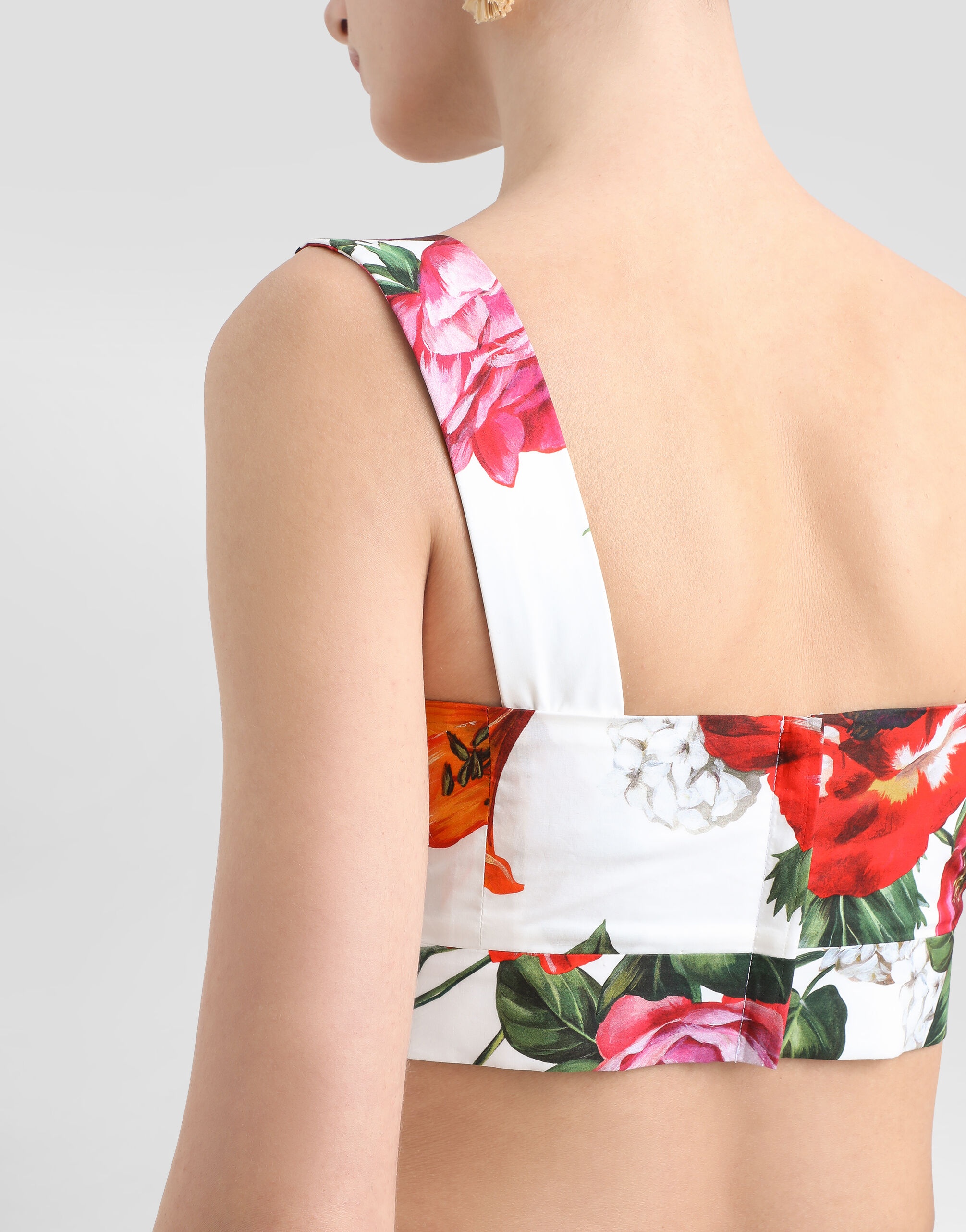 Flower-print poplin top - 5