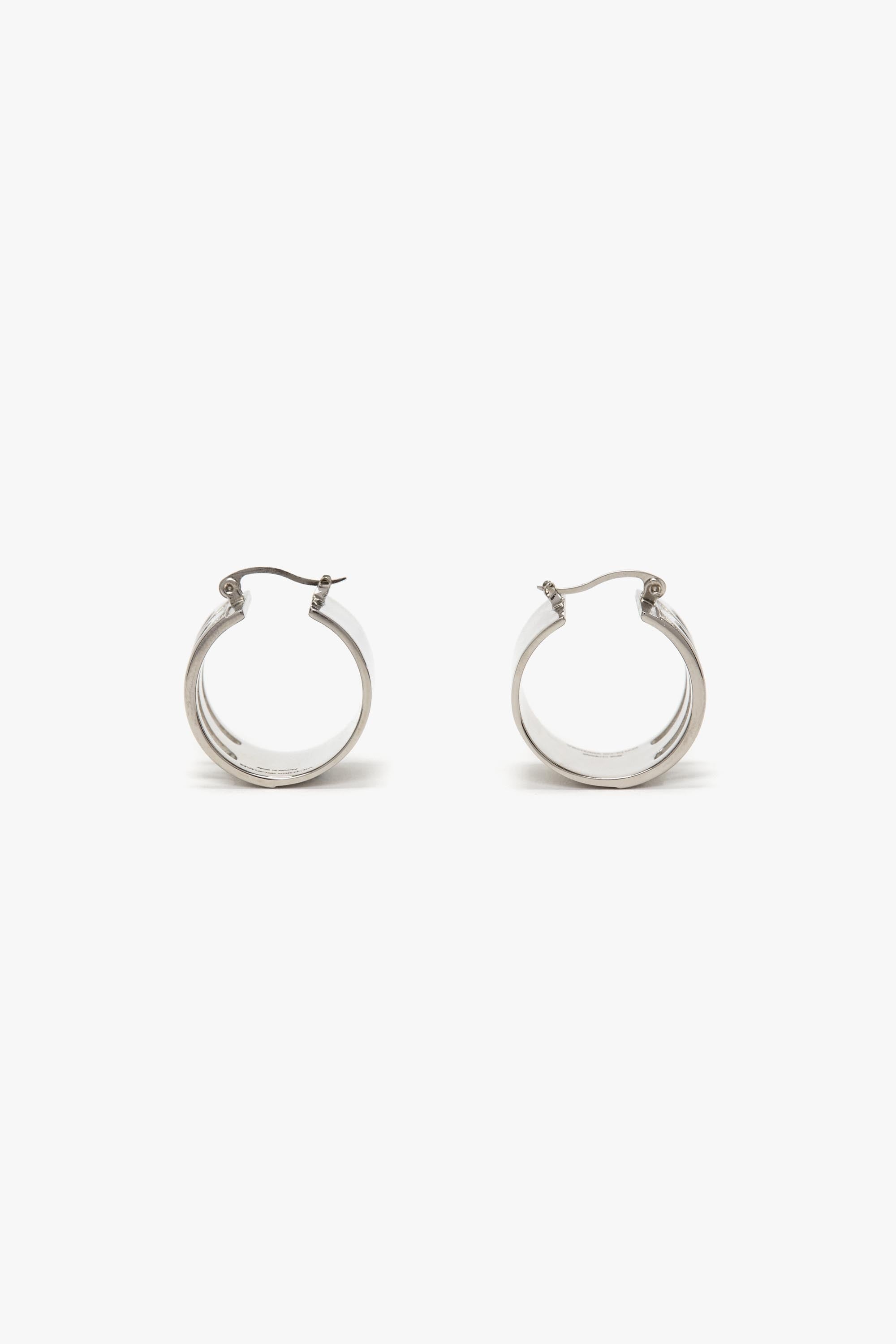 B Frame Hoop Earrings In Silver - 2