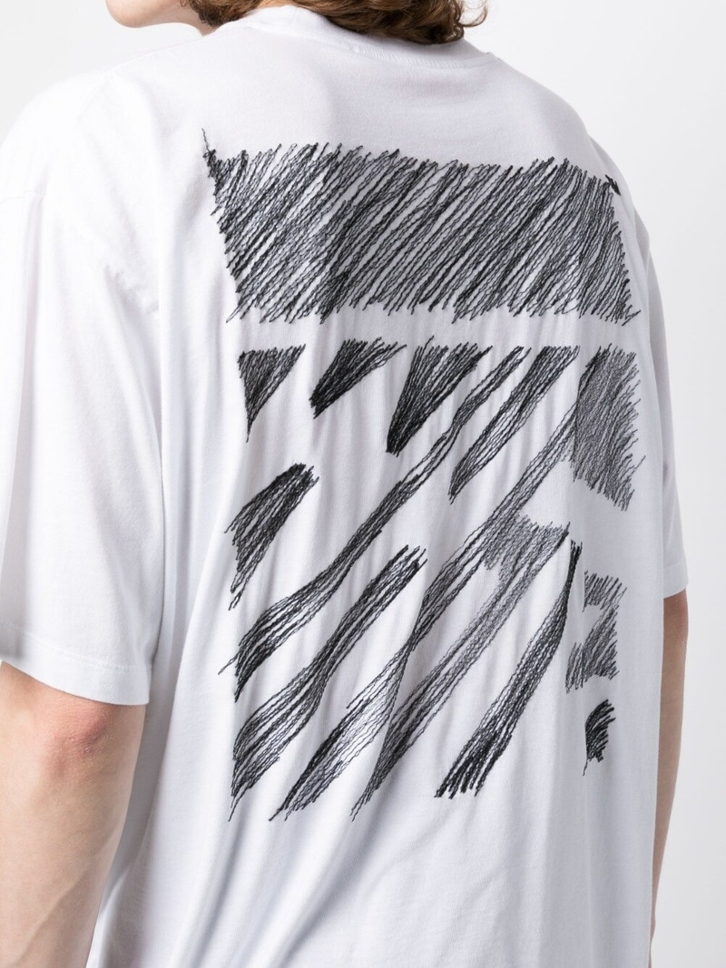 Scribble Diag print T-shirt 5