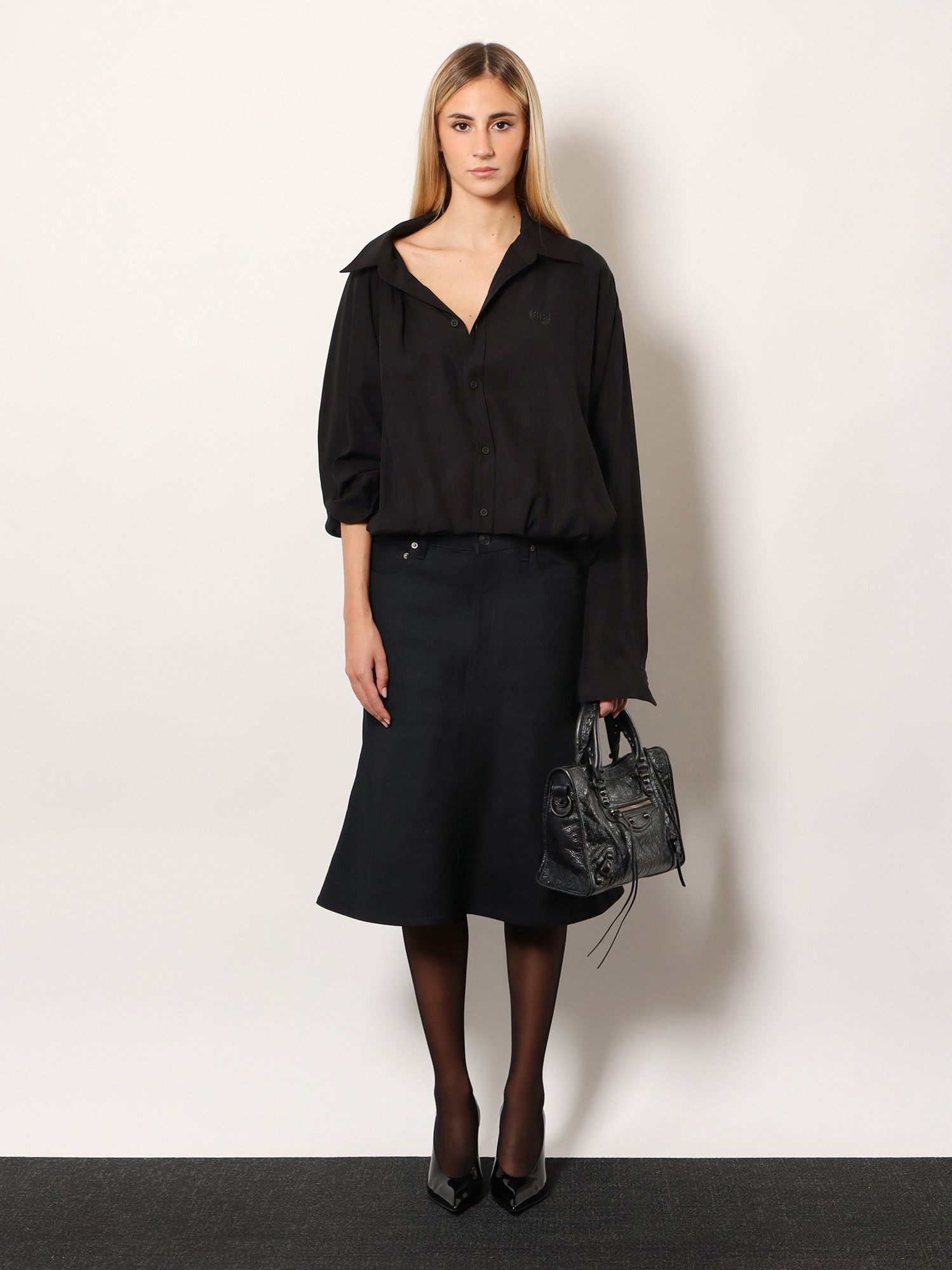 One Shoulder Lyocell Shirt - 2
