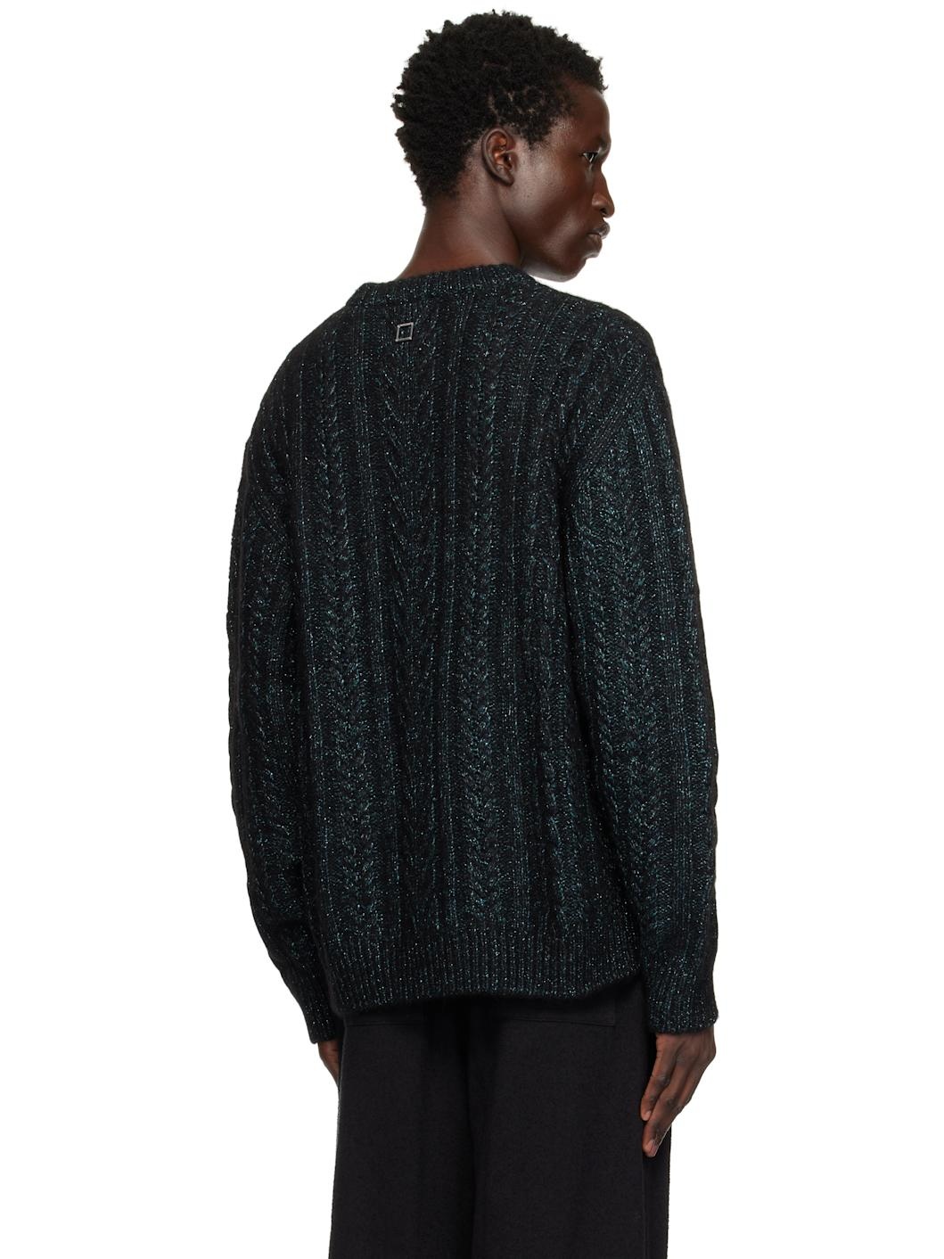 Green Alpaca Blend Glitter Sweater - 3