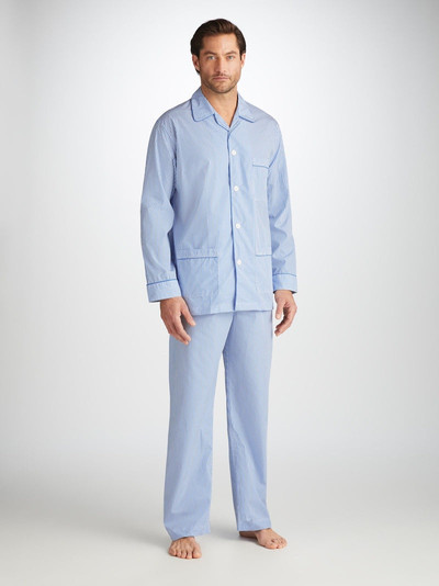 Derek Rose Men's Classic Fit Pyjamas James Cotton Blue outlook