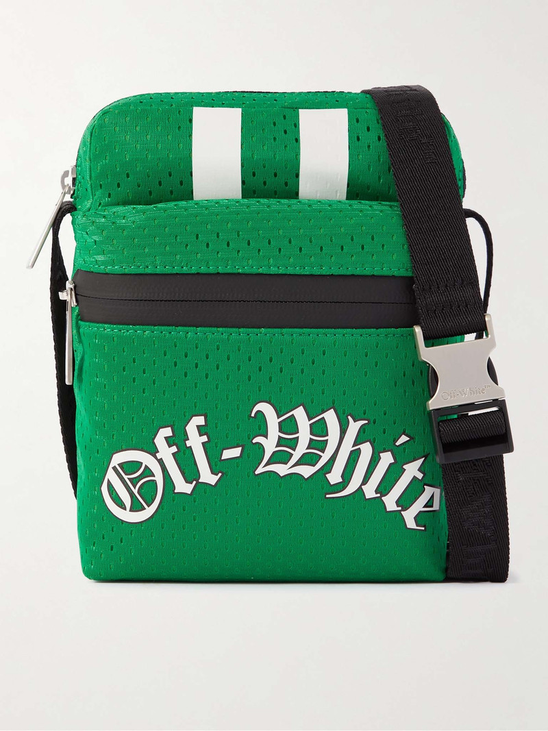 Logo-Print Mesh Messenger Bag 1