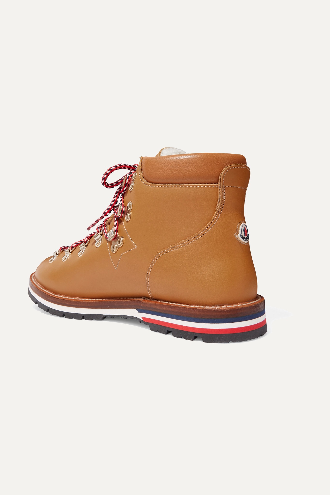 Moncler Blanche shearling-lined leather ankle boots REVERSIBLE