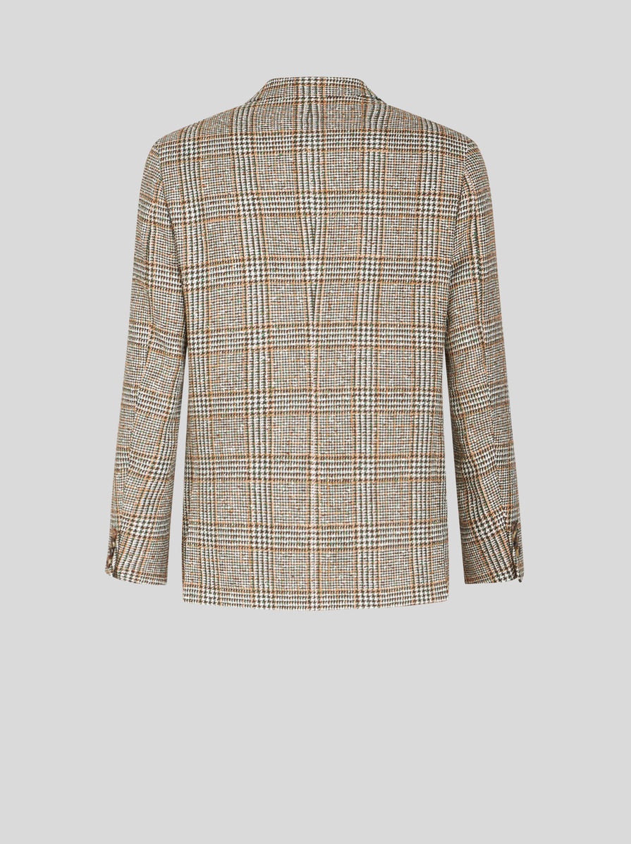 CHECK LINEN- AND COTTON-BLEND BLAZER - 6