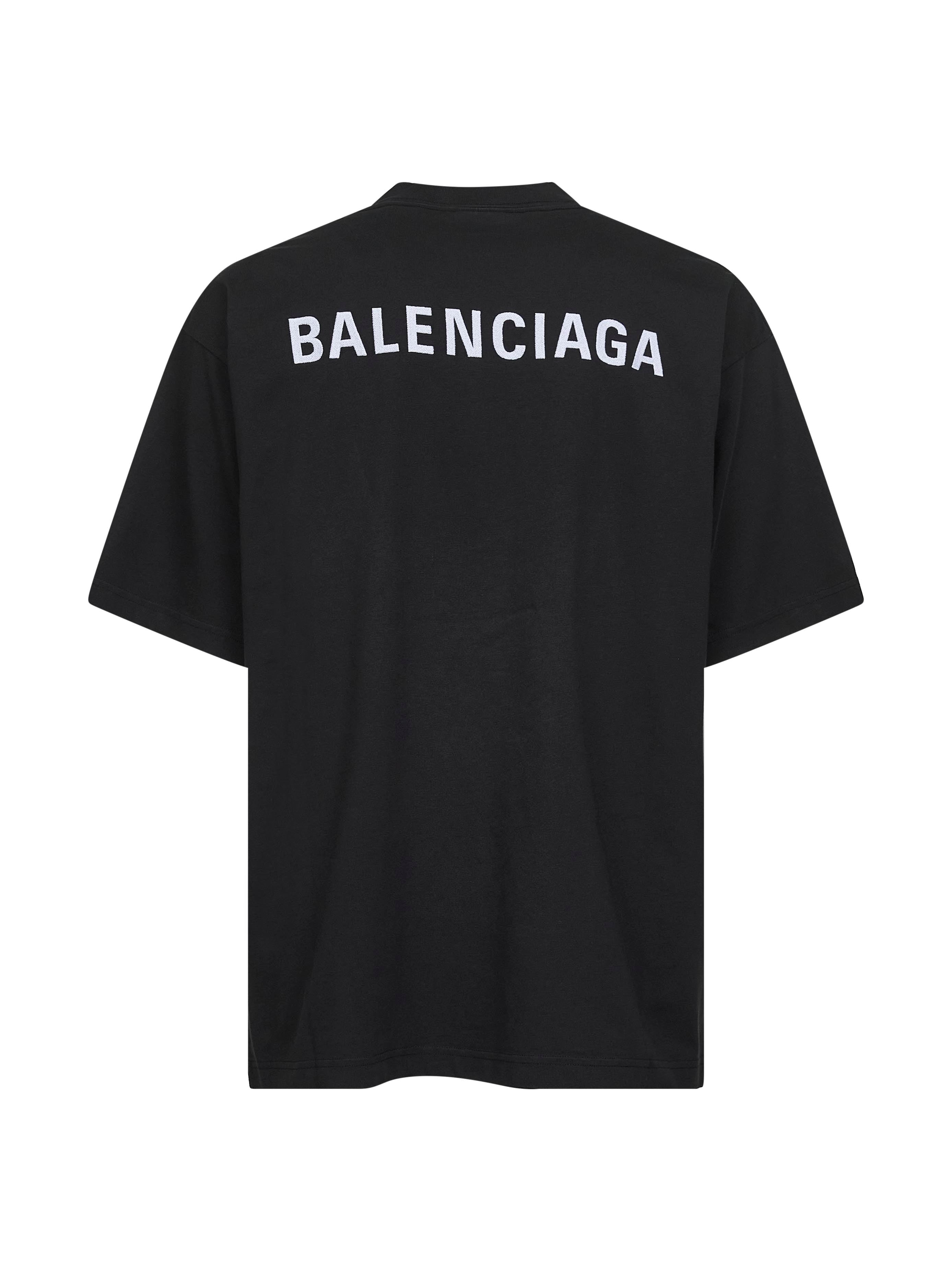 Balenciaga Men Black New Balenciaga Back Medium Fit T-Shirt - 2