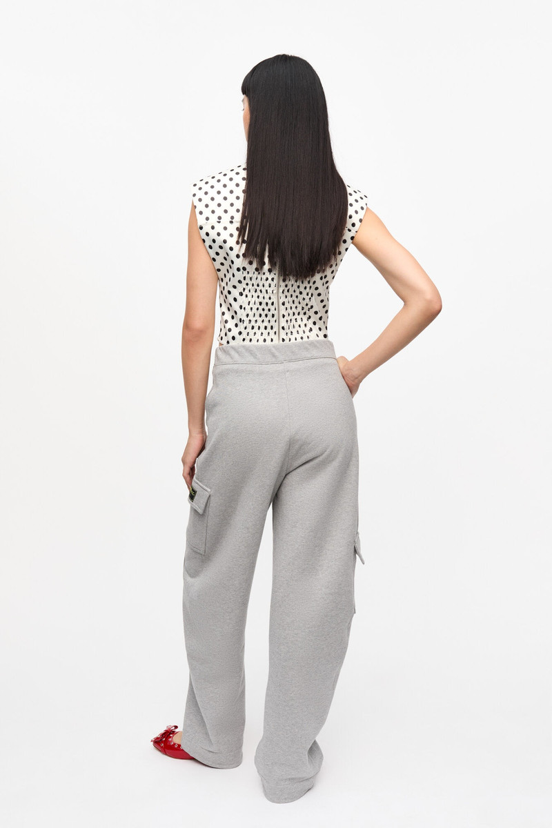 GREY HEAVY TERRY CURVED PANTS 7