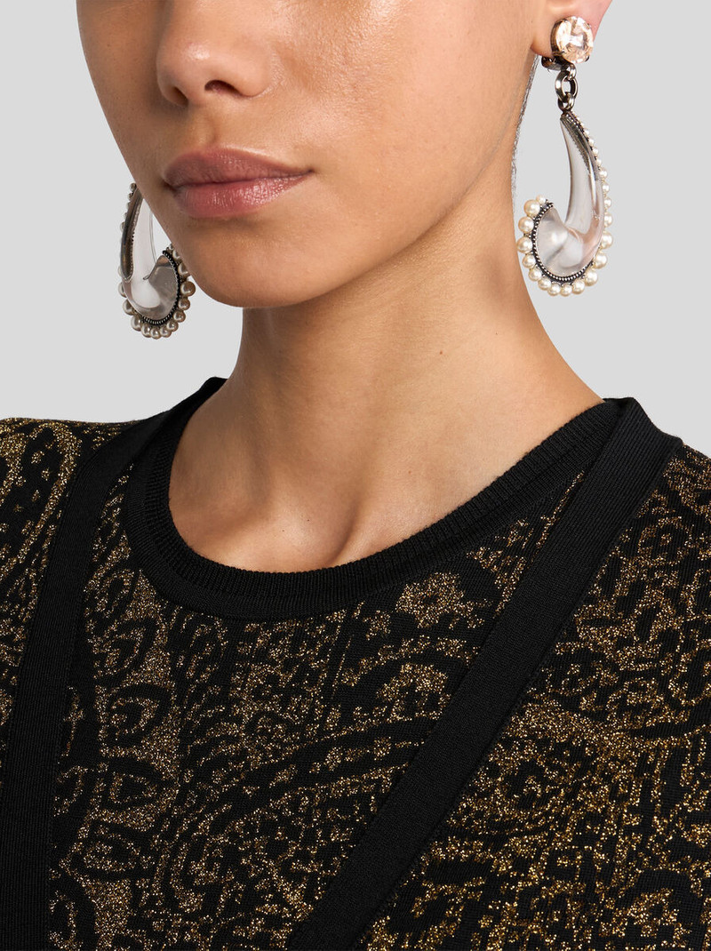 Etro PAISLEY EARRINGS WITH PEARLS outlook