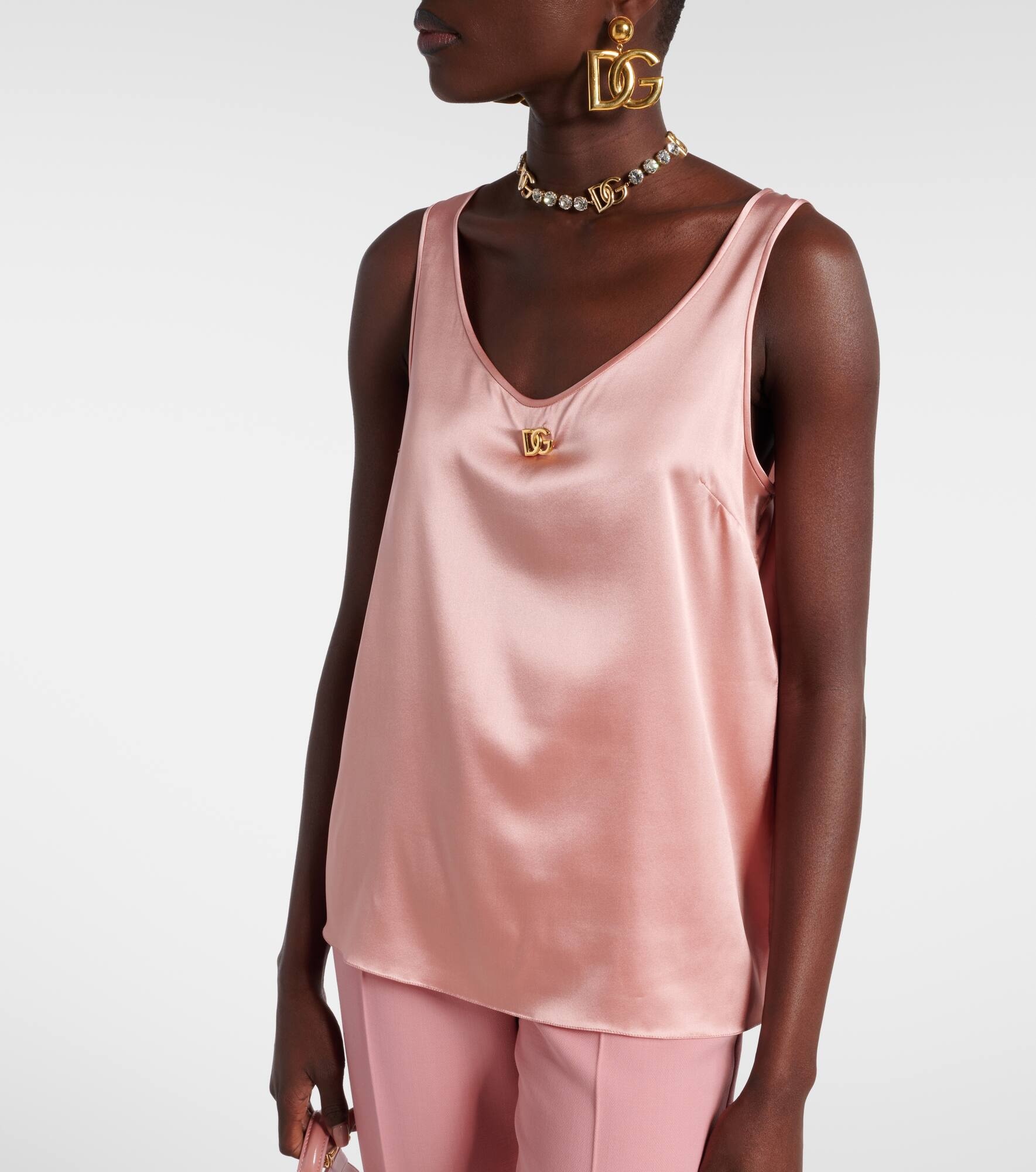 DG silk-blend satin top - 5
