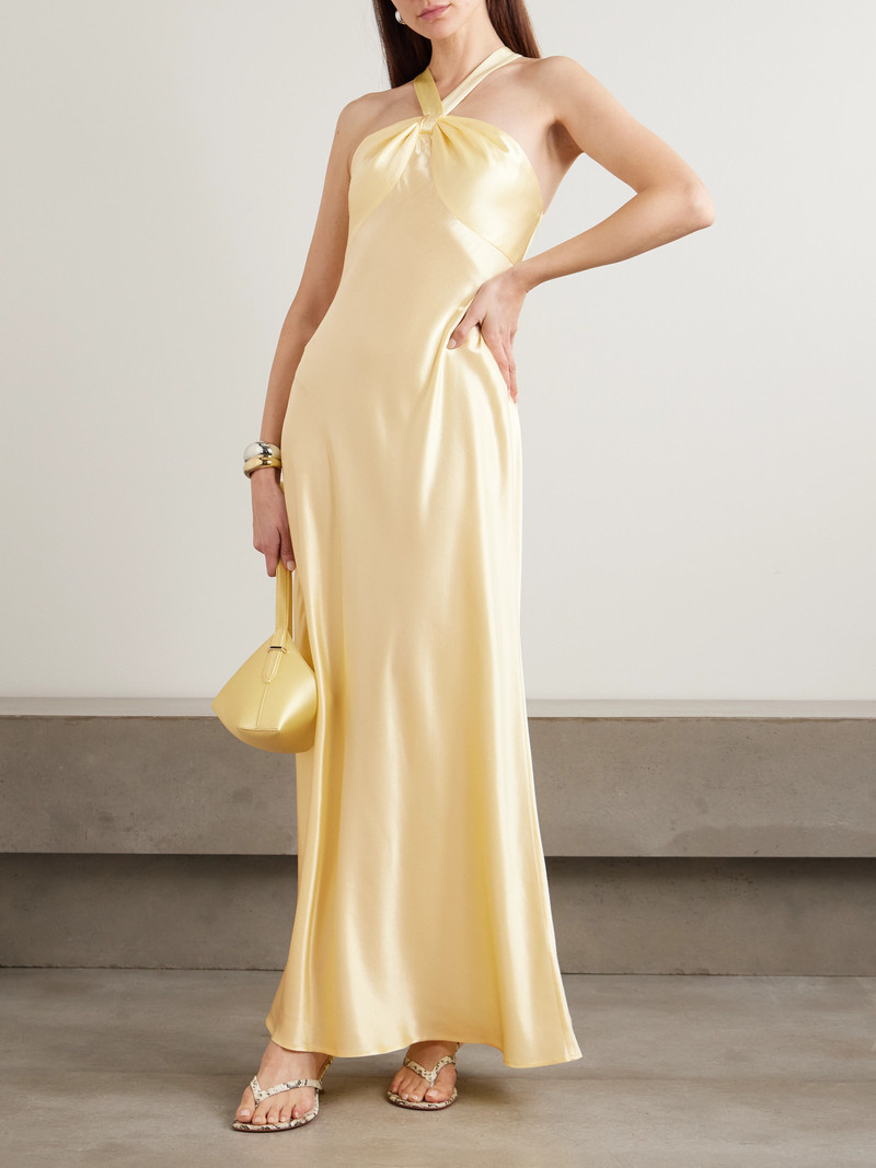 RIXO Losanna Satin Halterneck Maxi Dress outlook