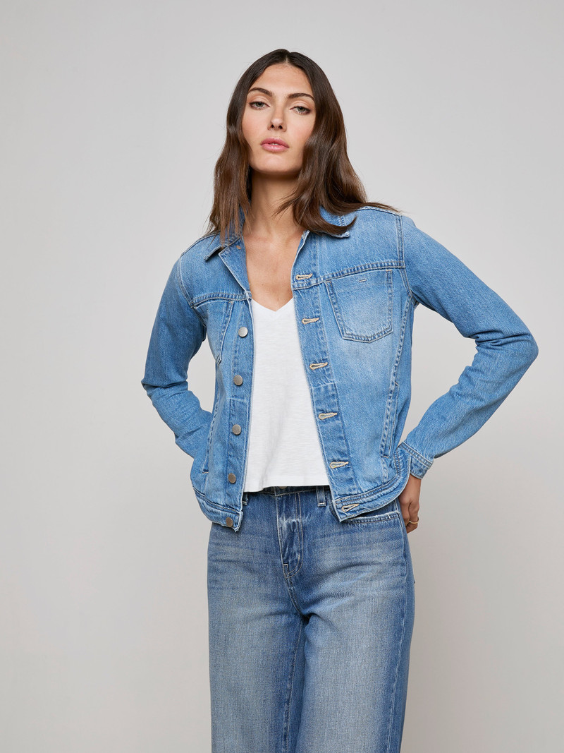 L'AGENCE Celine Denim Jacket outlook