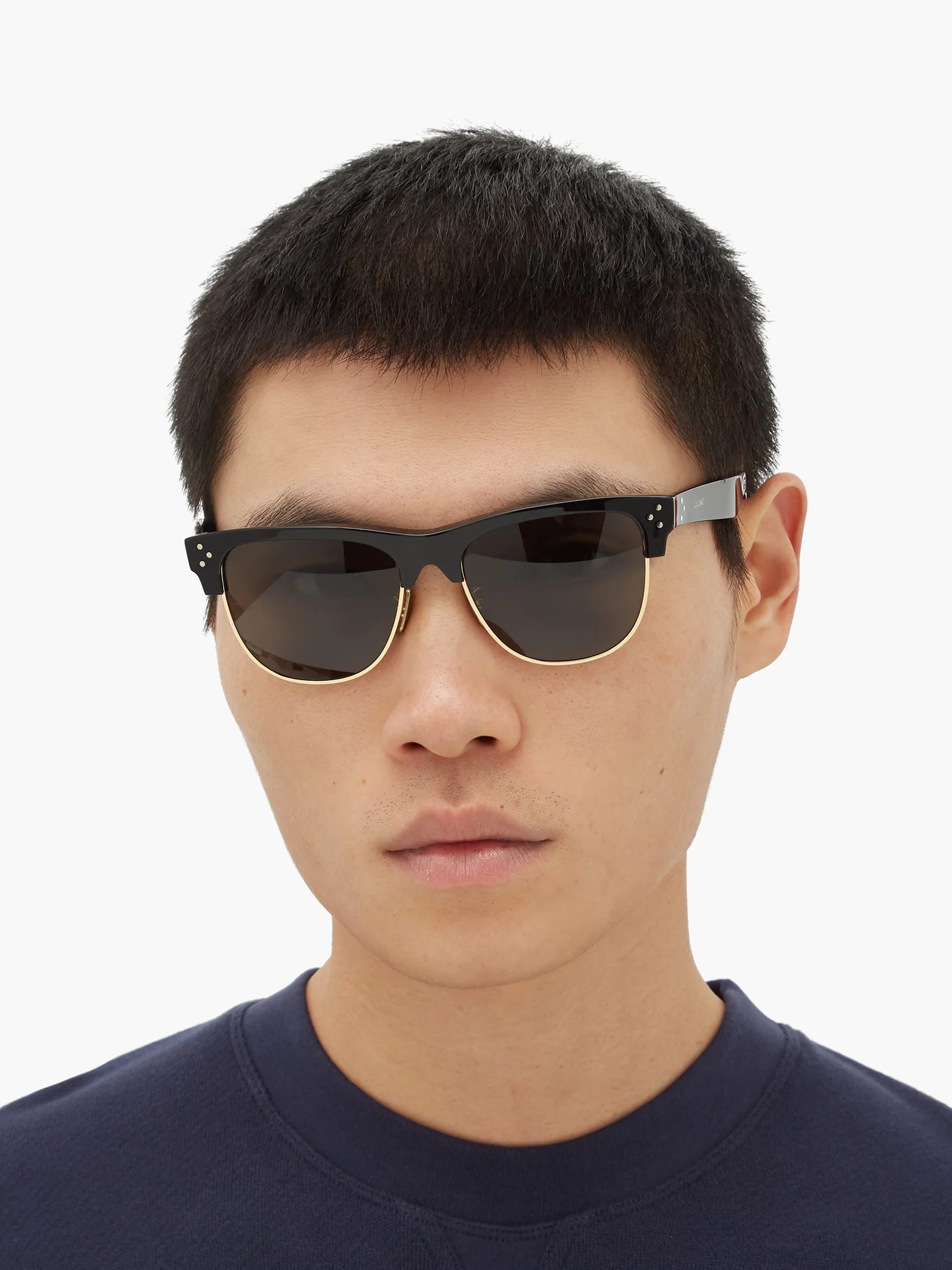 D-frame acetate and metal sunglasses - 2