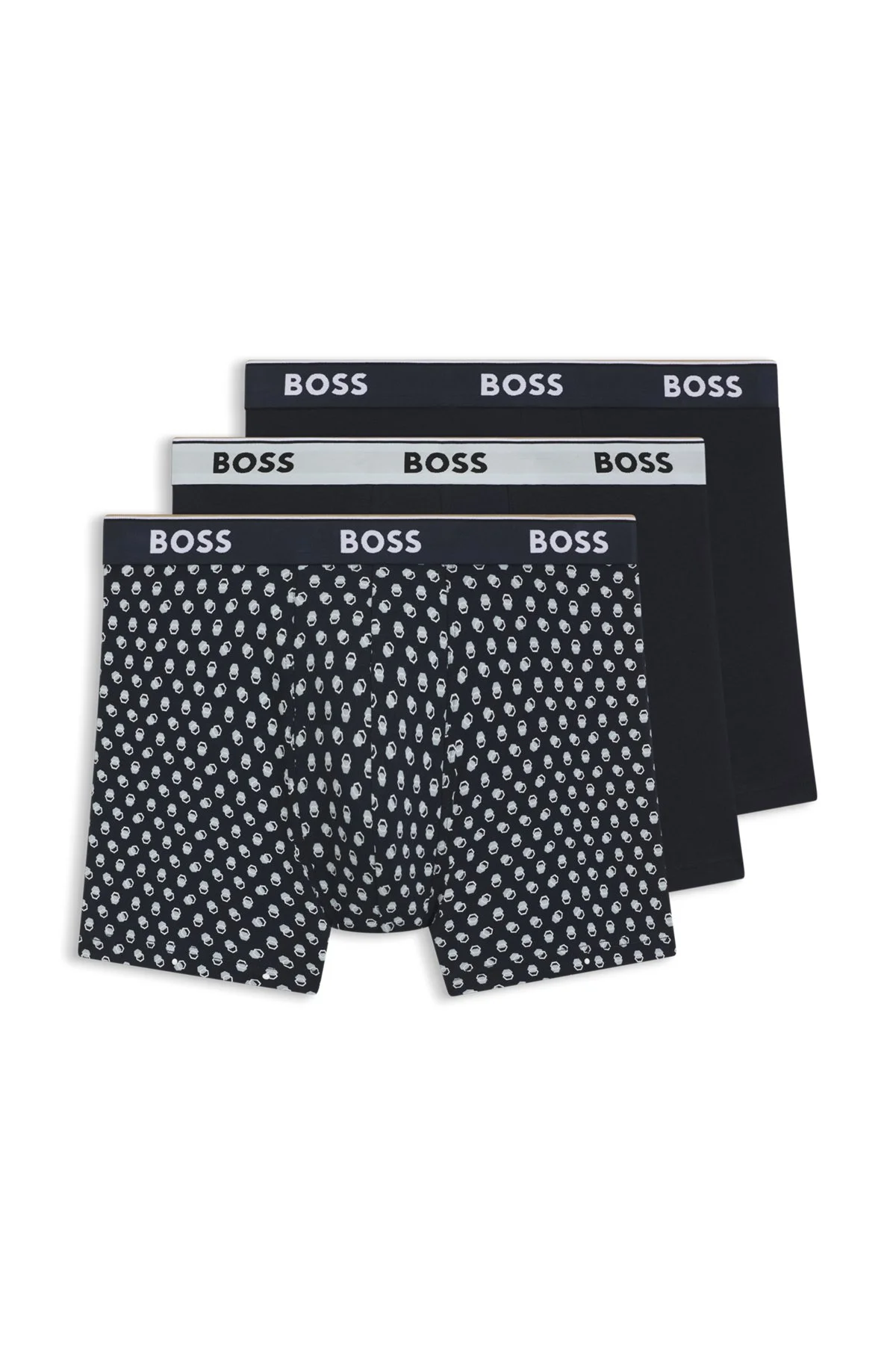 THREE-PACK OF STRETCH-COTTON BOXER BRIEFS WITH LOGO WAISTBAND - 1