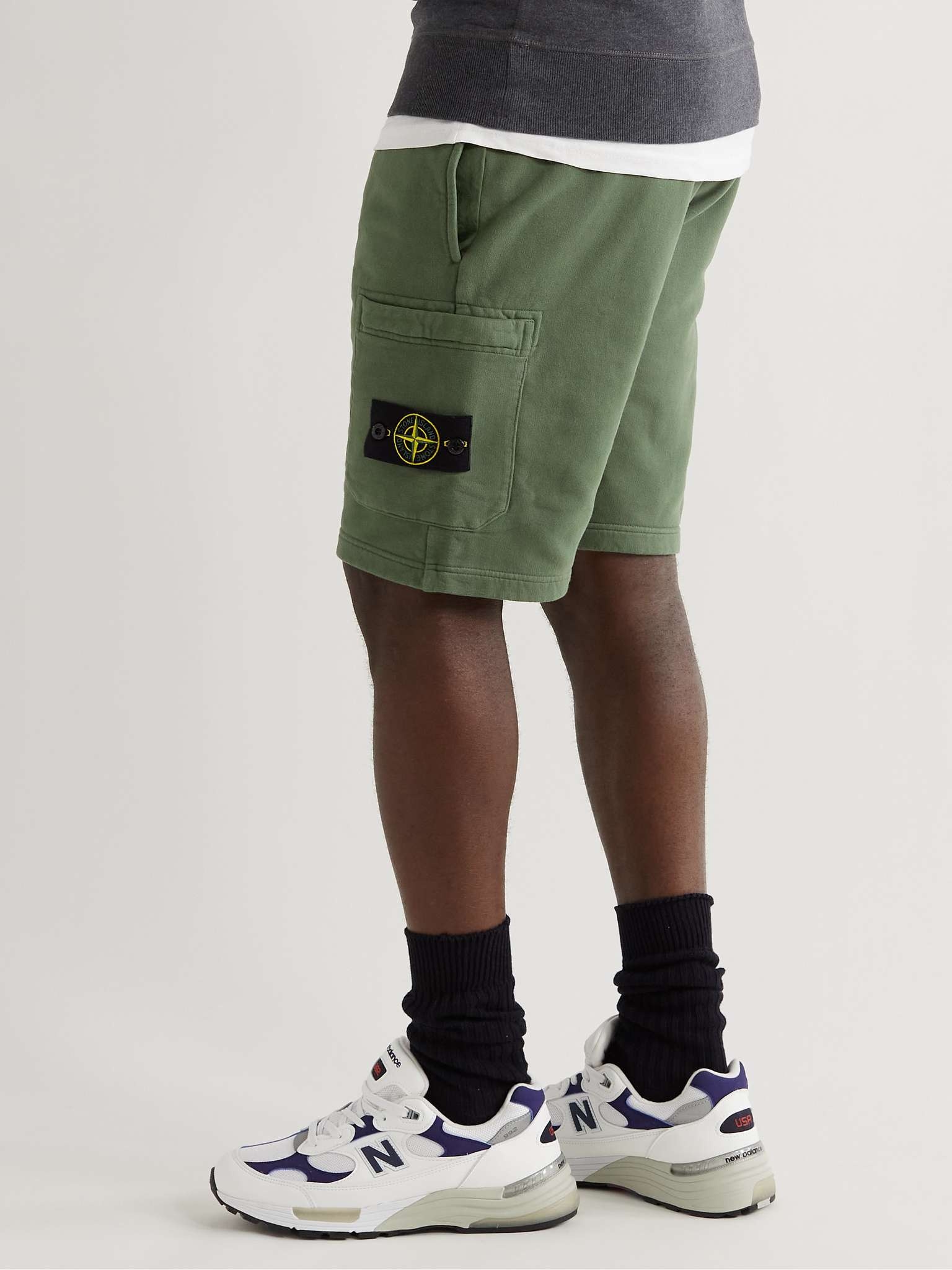 Logo-Appliquéd Cotton-Jersey Drawstring Shorts - 4