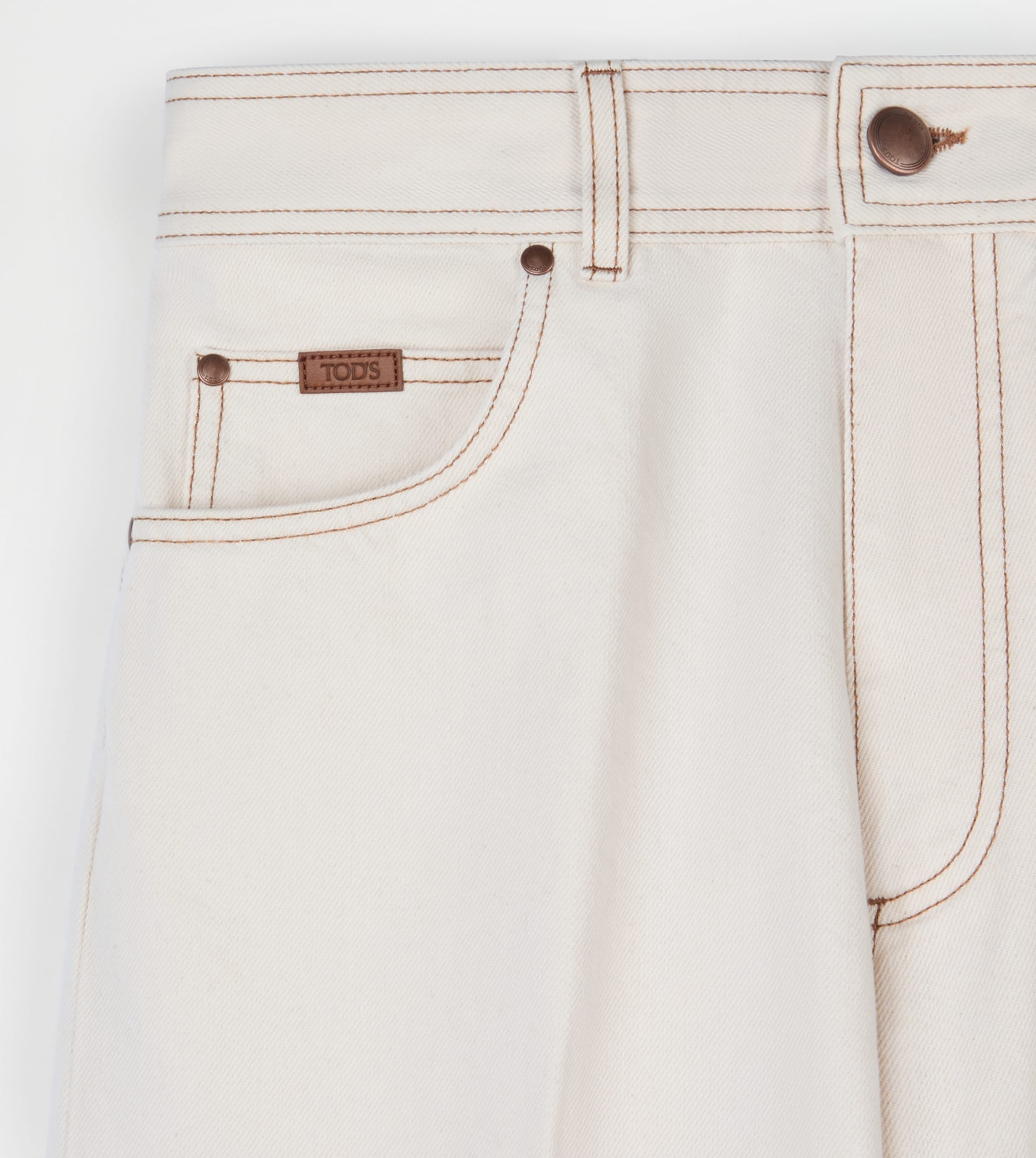 RELAXED FIT 5 POCKET JEANS - BEIGE - 5