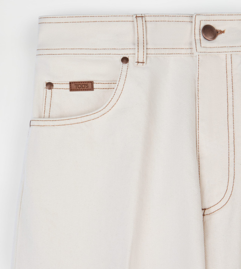 RELAXED FIT 5 POCKET JEANS - BEIGE 5