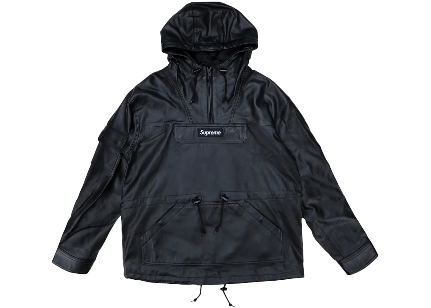 Supreme Leather Anorak Black - 1