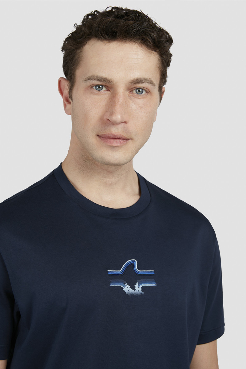 SUPIMA®의 T-SHIRT FIN EMBROIDERY를 가진 COTTON JERSEY 4