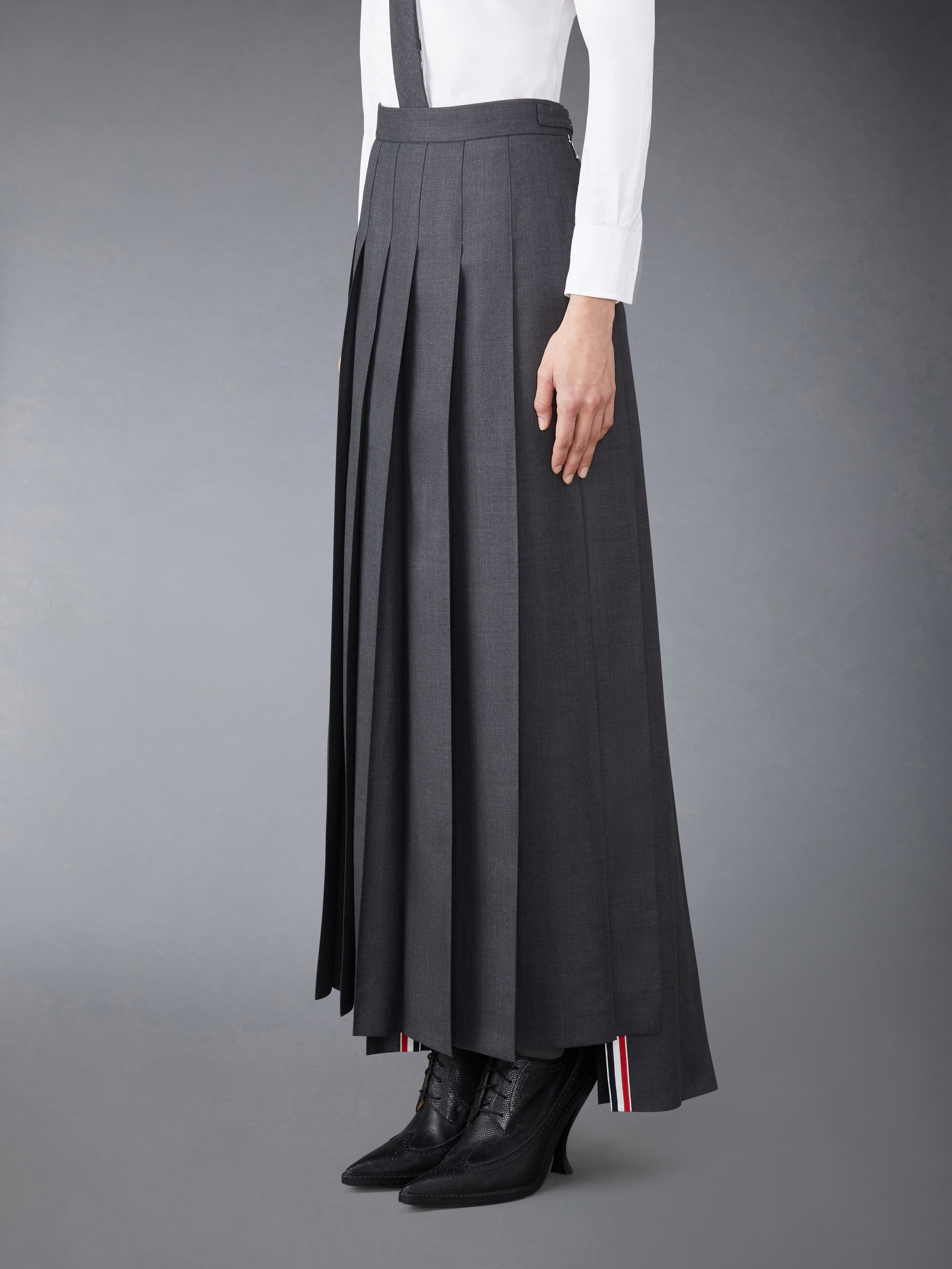 Twill Pleated Long Skirt - 2