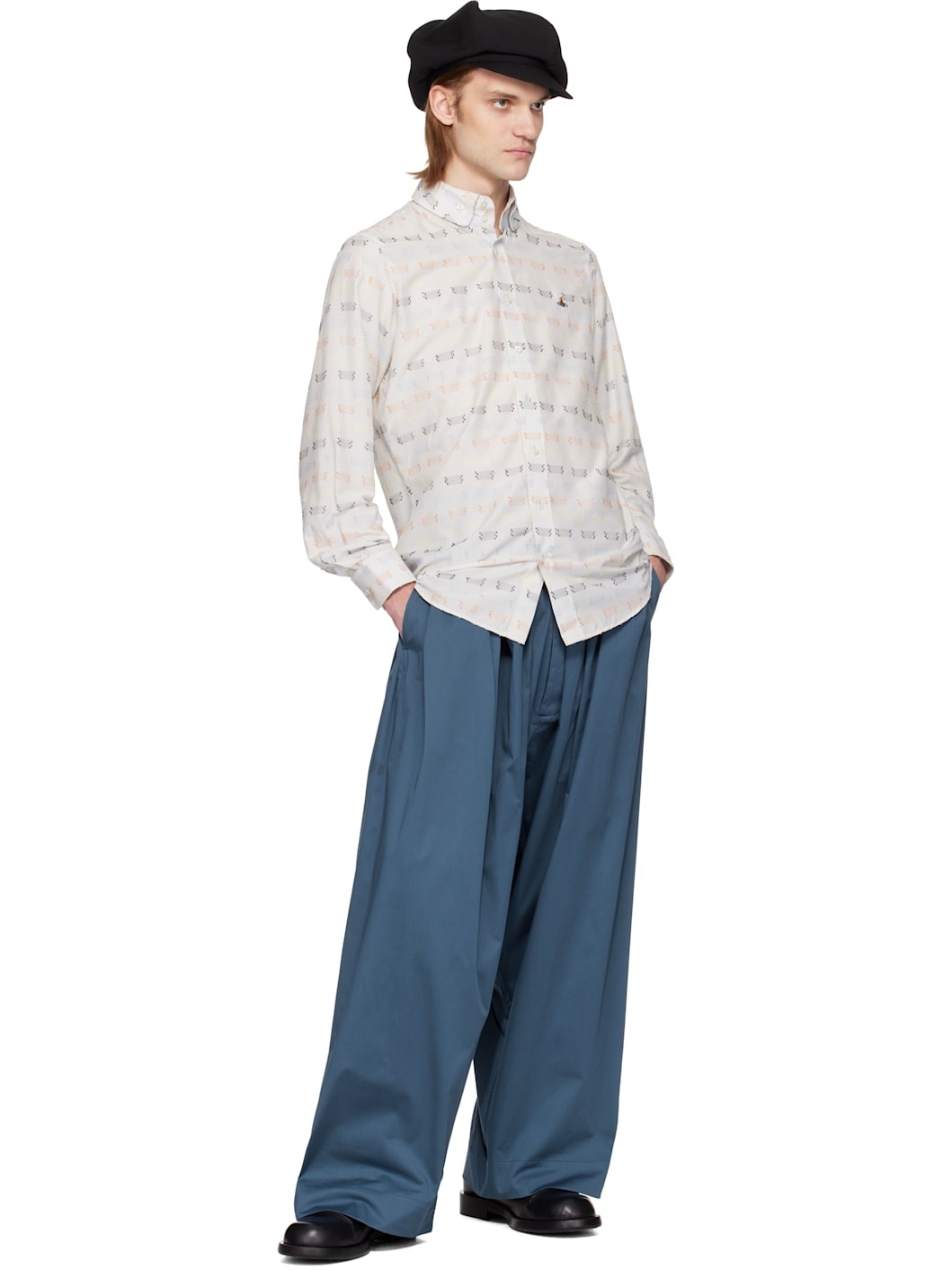 White Two Button Krall Shirt - 4