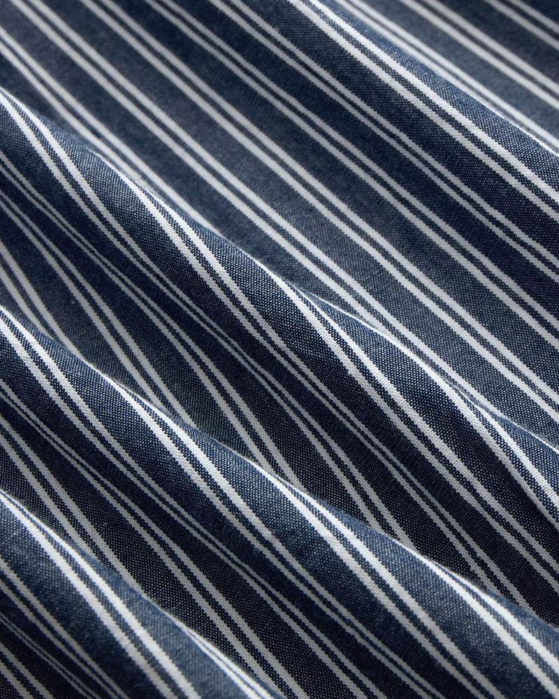 J. PRESS NAVY OXFORD DOUBLE STRIPE SHIRT - TRIM FIT outlook