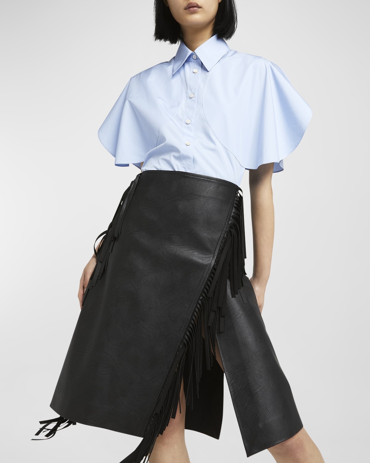 Alter Mat Faux Leather Fringe Skirt - 7