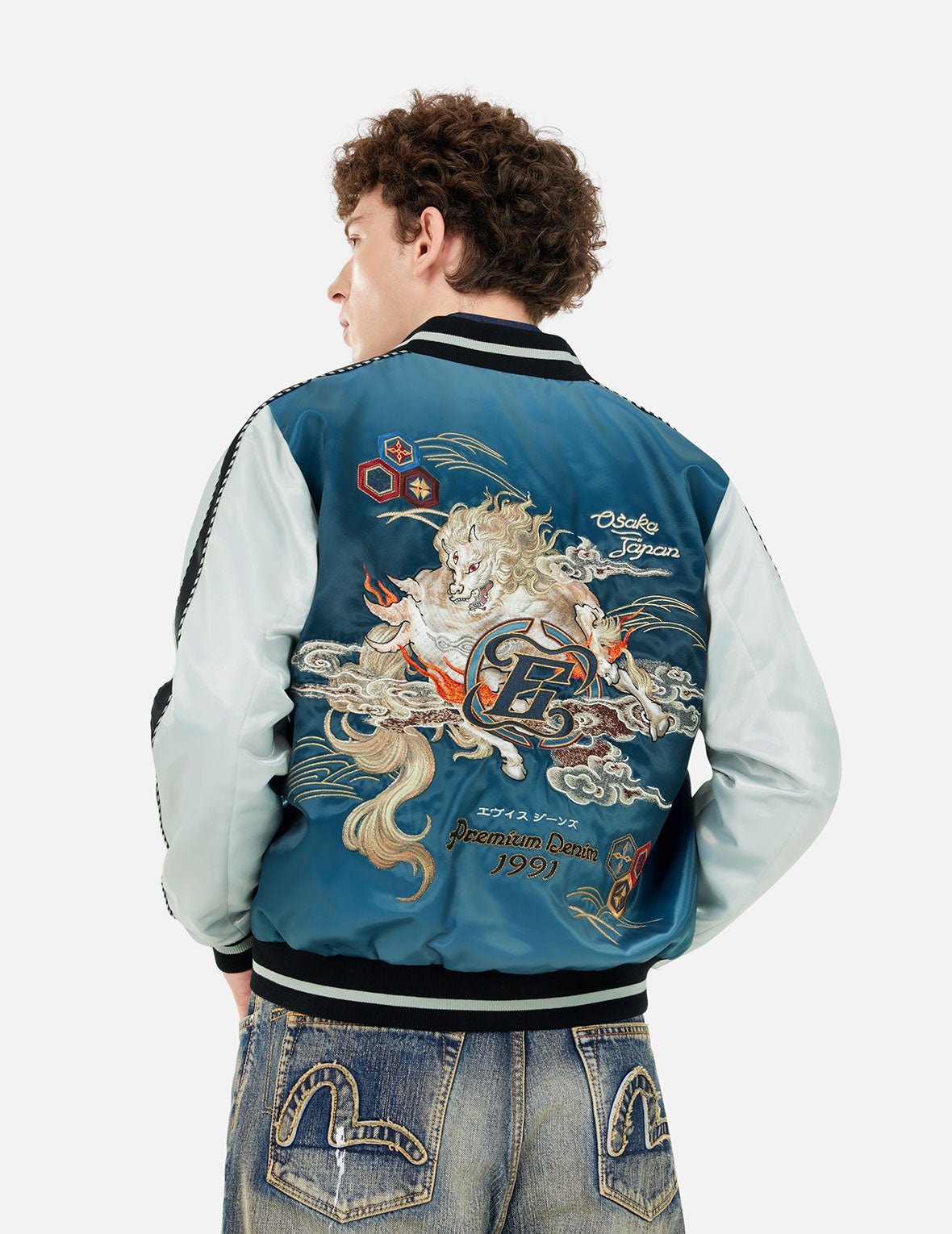 Hakutaku Embroidery Regular Fit Souvenior Jacket - 5
