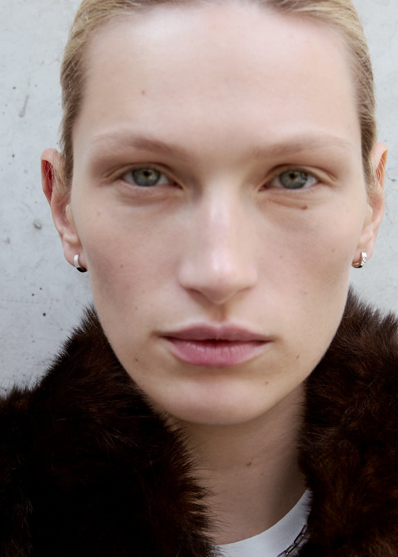 TOTEME Bezel diamond hoops 18kt white gold outlook