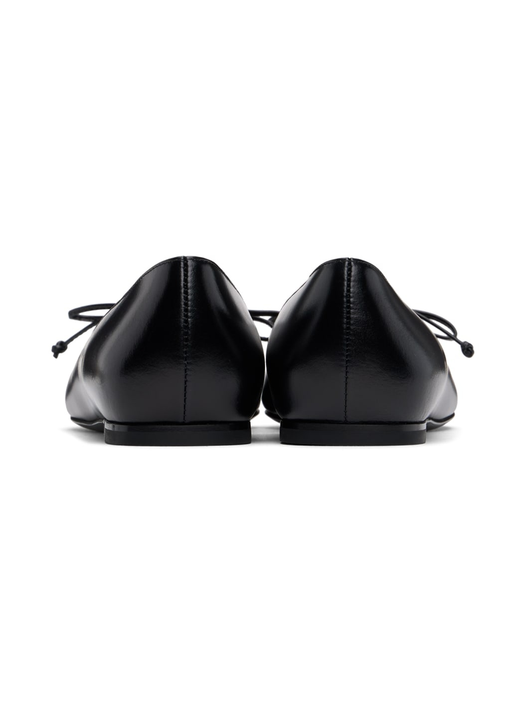Black Lace-Up Ballerina Flats - 2