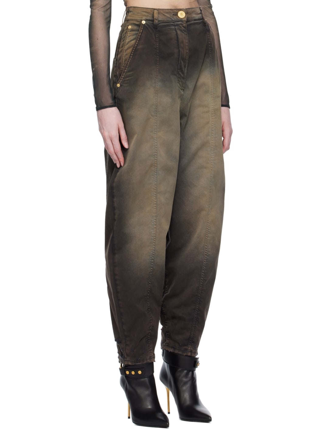 Brown Tie-Dye Jeans - 2