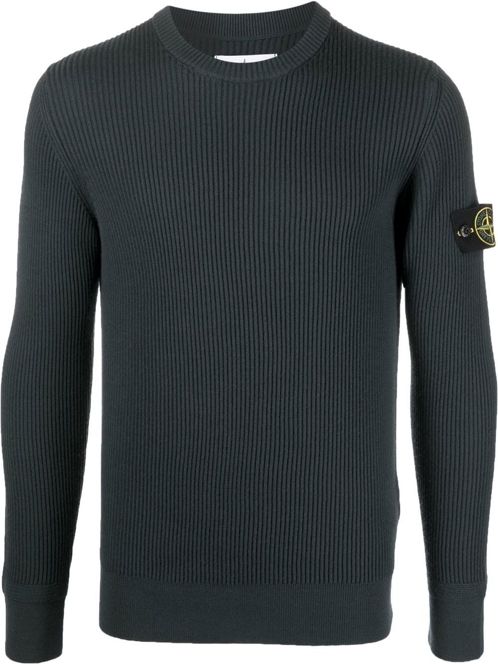 Compass-patch ribbed-knit jumper - 1