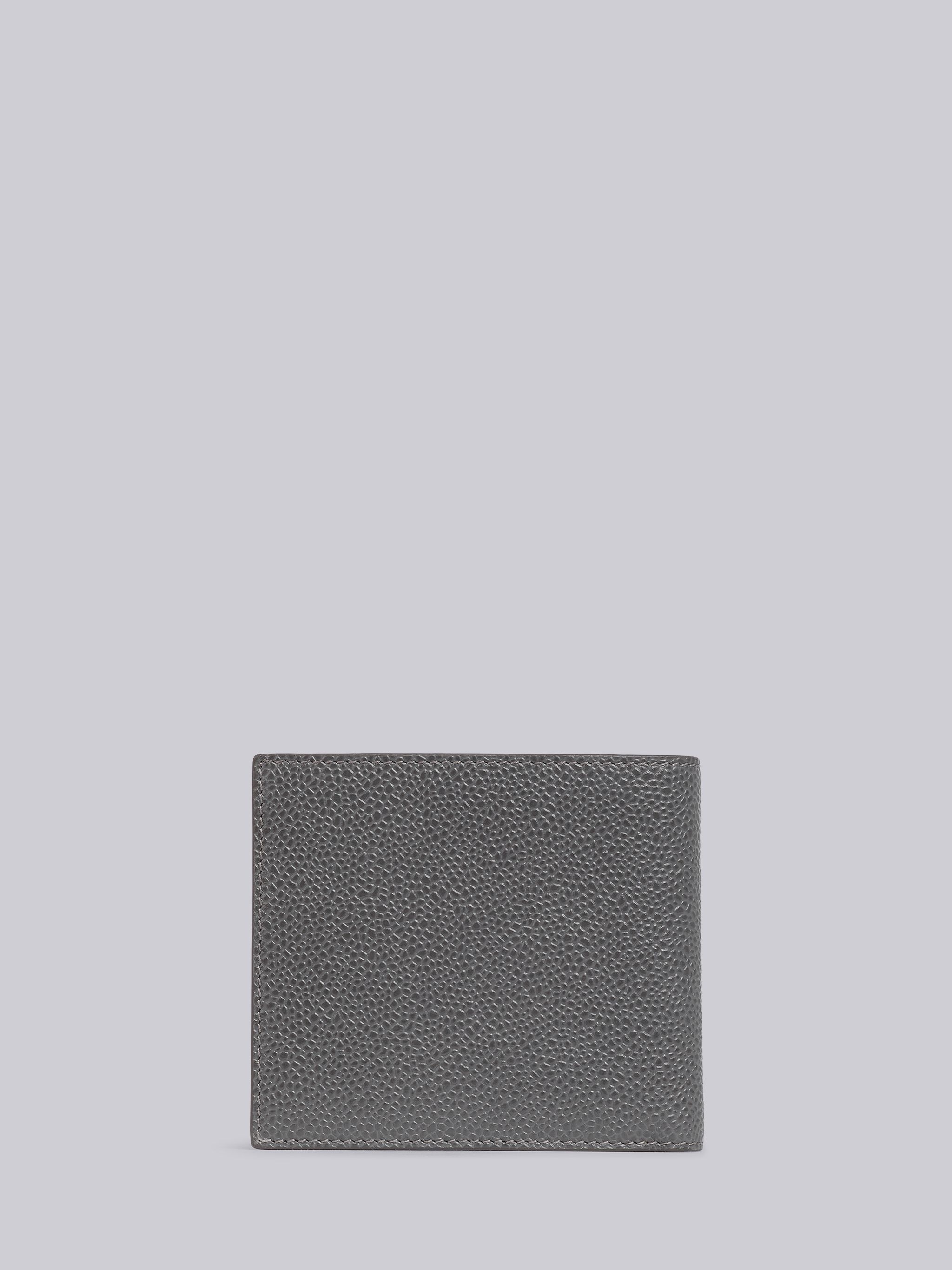 Medium Grey Pebbled Calfskin Zebra Icon Bifold Wallet 4
