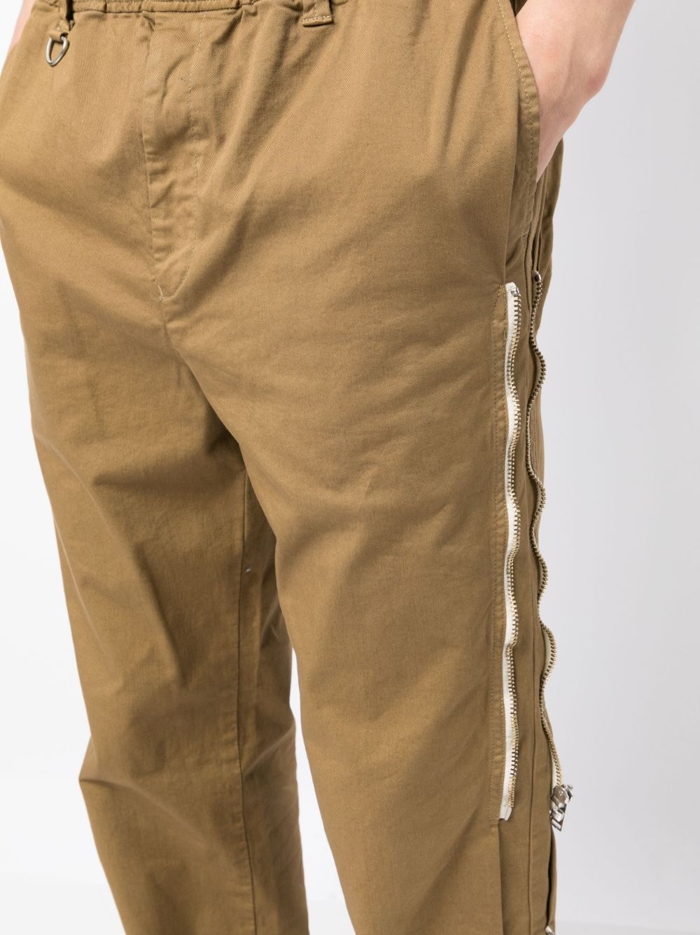 zip-detail straight-leg trousers - 5