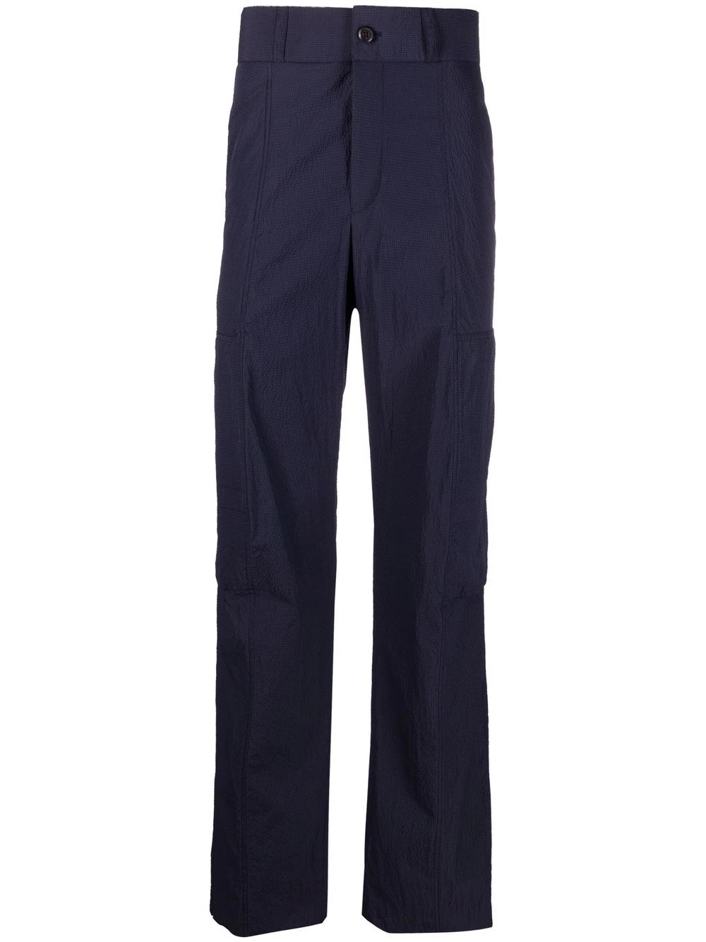 multi-pocket seersucker trousers - 1